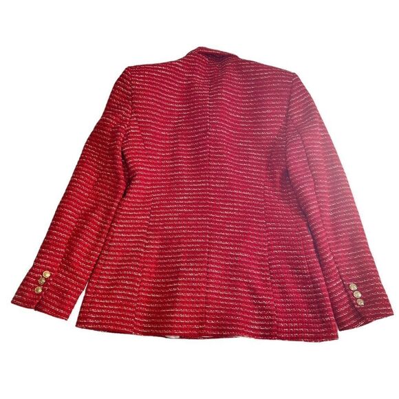 ZARA RED Texture Double Breast Blazer Size Small - Picture 7 of 14